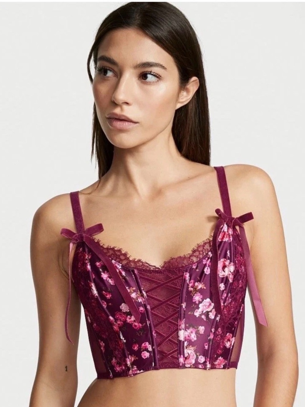Victoria's Secret Dream Angels Unlined Lace-Up Corset Top Size M